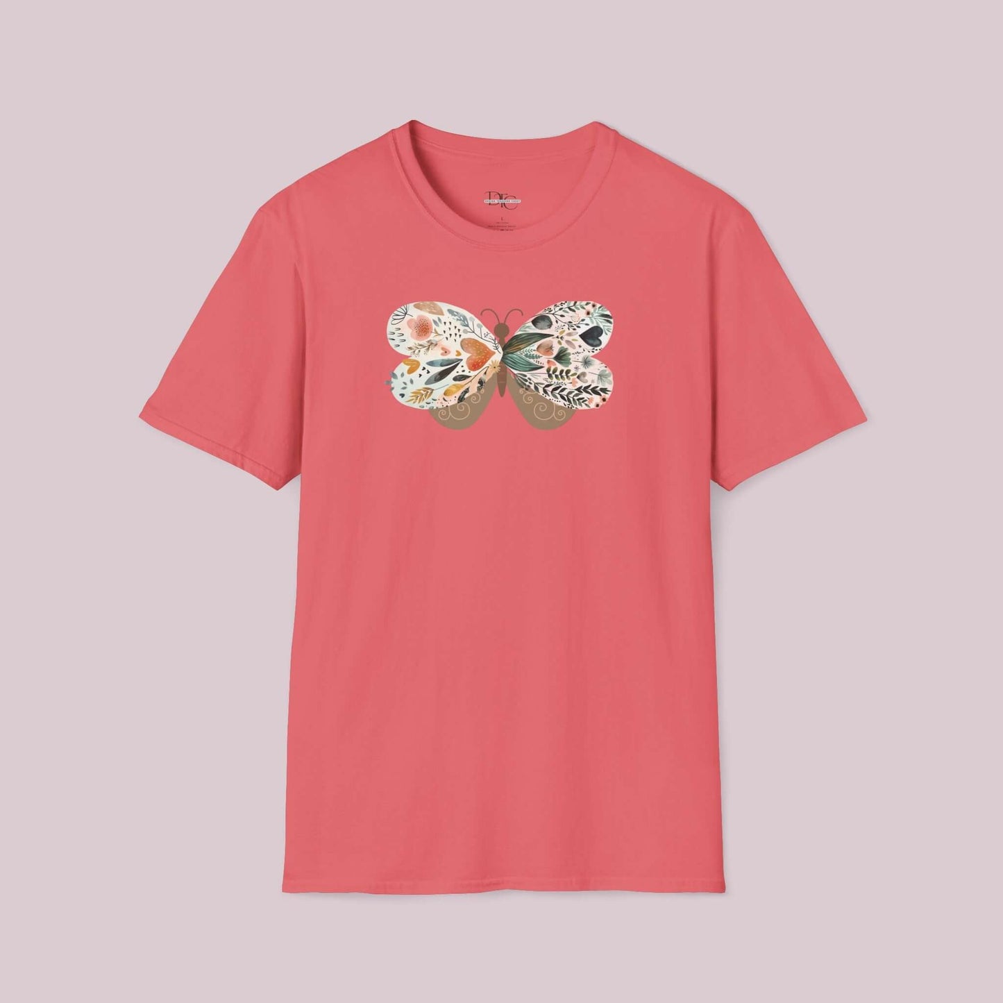 Boho Wildflower Butterfly Graphic T-Shirt