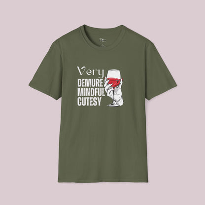 Very Demure Very Mindful Very Cutesy Wine Glass T-Shirt