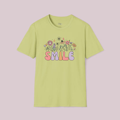 "Smile" Wildflowers Graphic T-Shirt