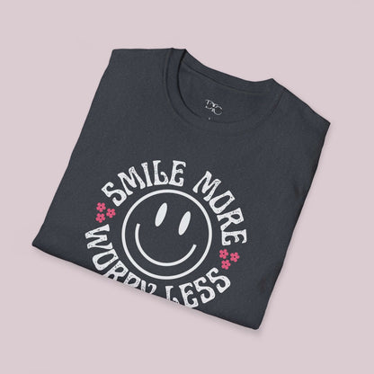 "Smile More Worry Less" Graphic T-Shirt