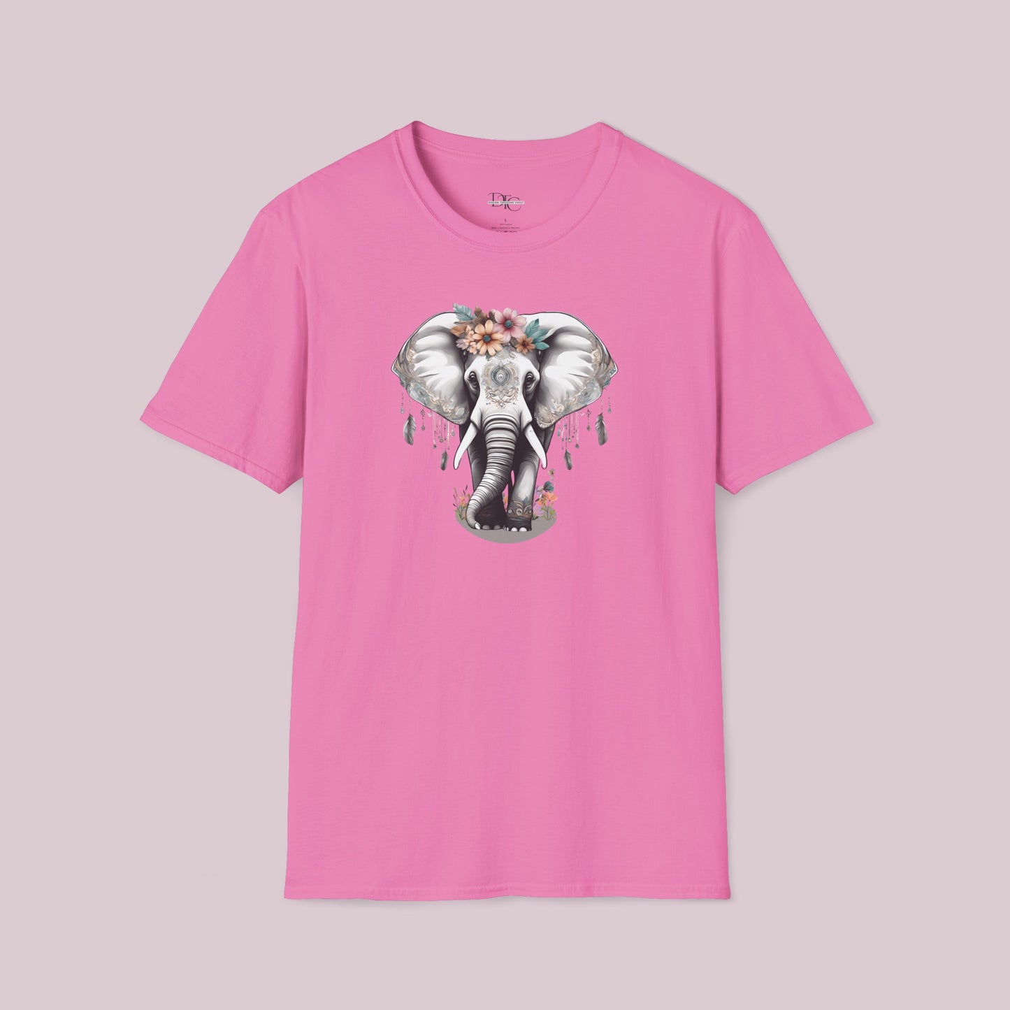 Boho White Elephant Graphic T-Shirt