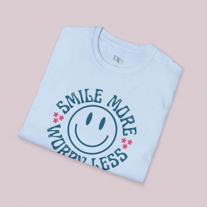 "Smile More Worry Less" Graphic T-Shirt