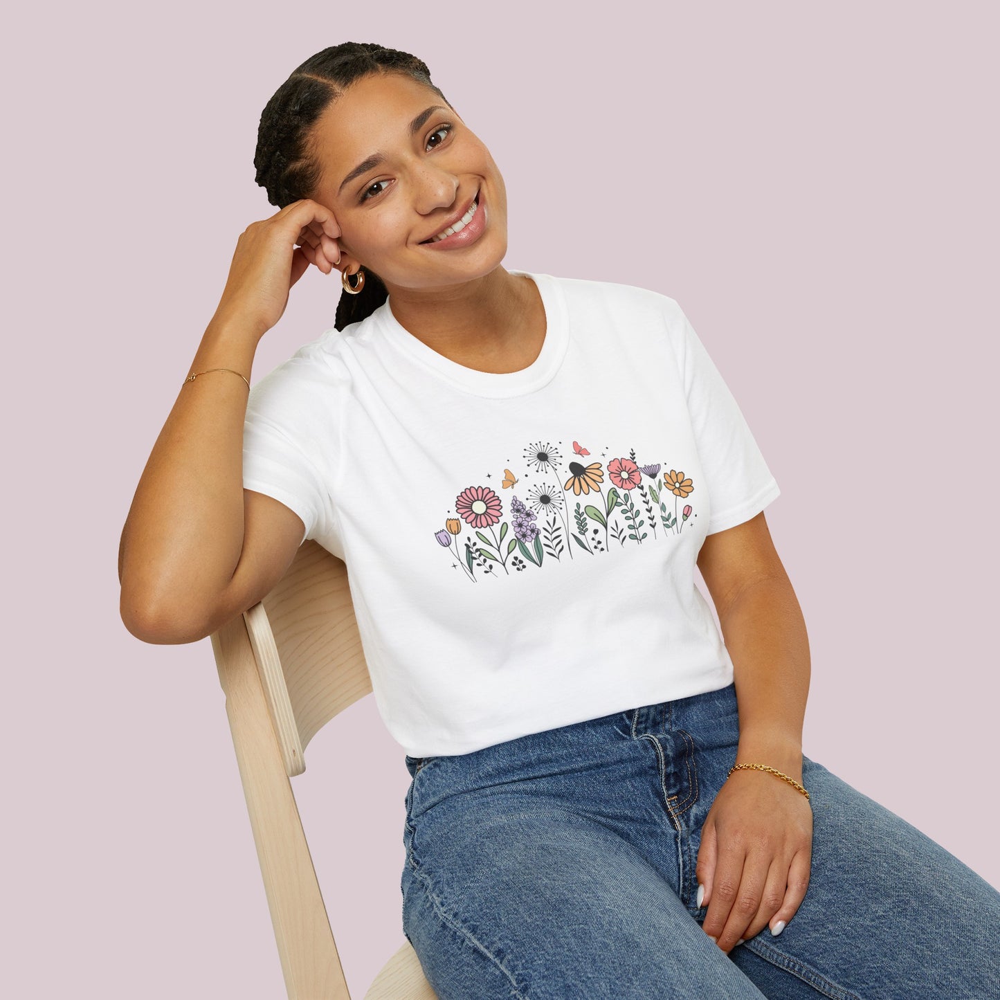 Colorful Wildflowers Graphic T-Shirt