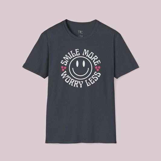 "Smile More Worry Less" Graphic T-Shirt