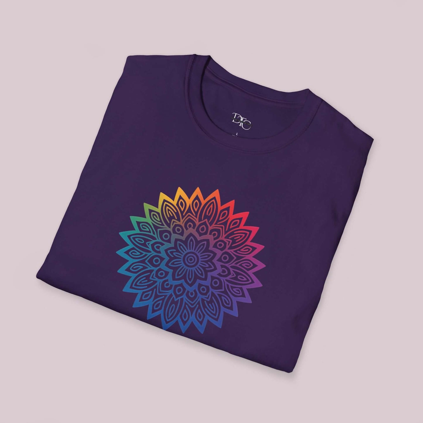 Colorful Gradient Mandala Graphic T-Shirt