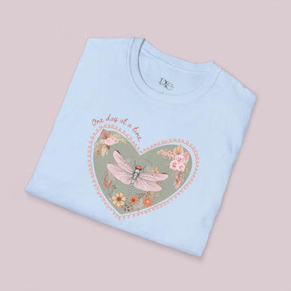 Boho Dragonfly "One day at a time" Graphic T-Shirt