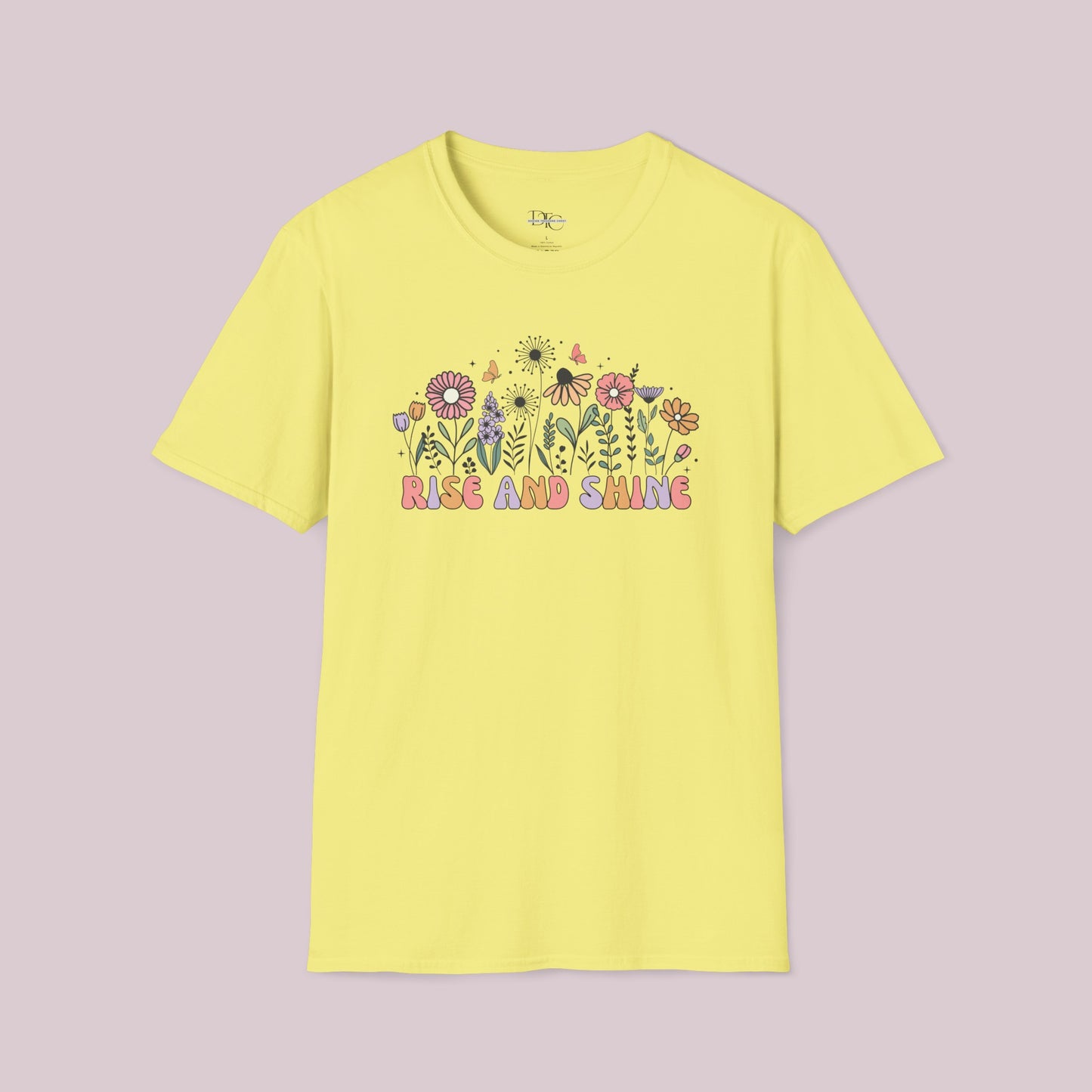 "Rise and Shine" Wildflowers Graphic T-Shirt