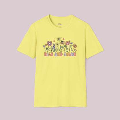 "Rise and Shine" Wildflowers Graphic T-Shirt