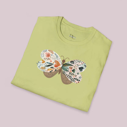 Boho Wildflower Butterfly Graphic T-Shirt