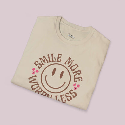 "Smile More Worry Less" Graphic T-Shirt