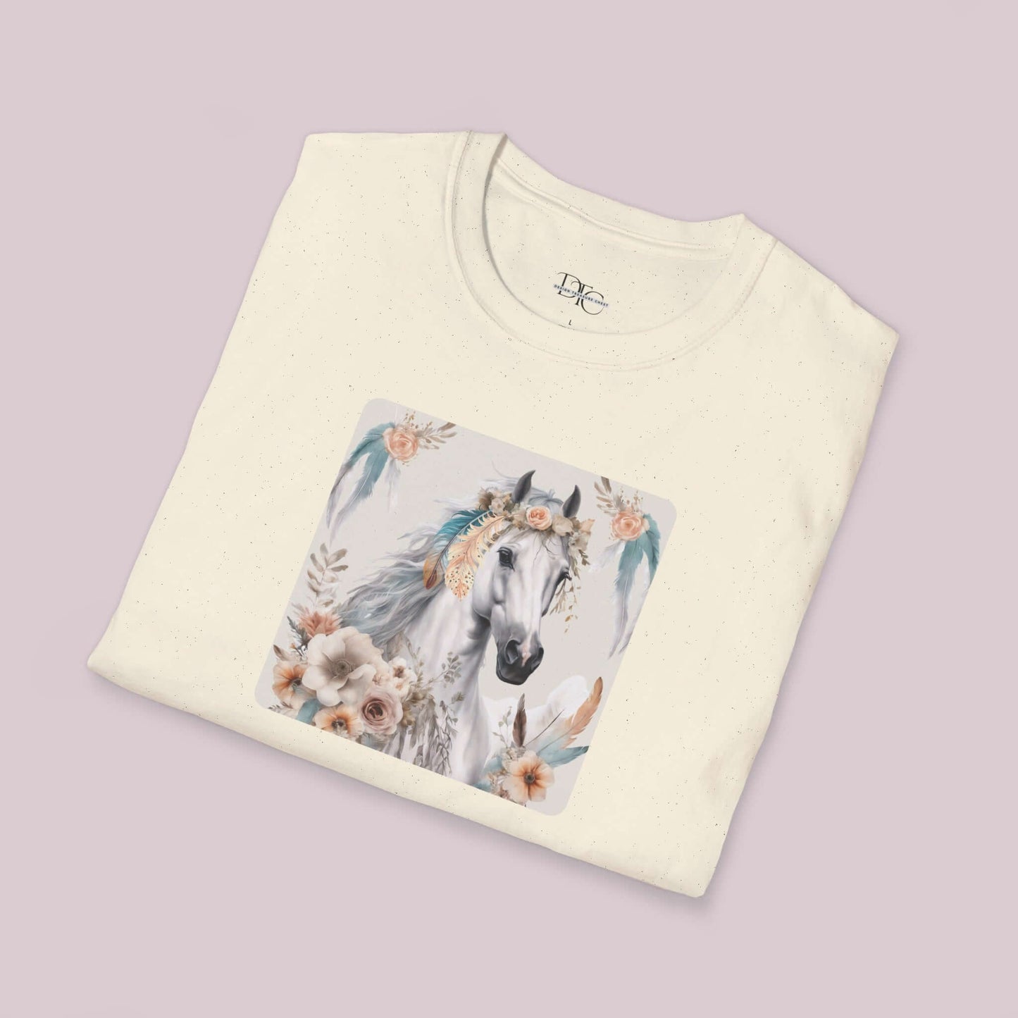 Boho White Horse Graphic T-Shirt