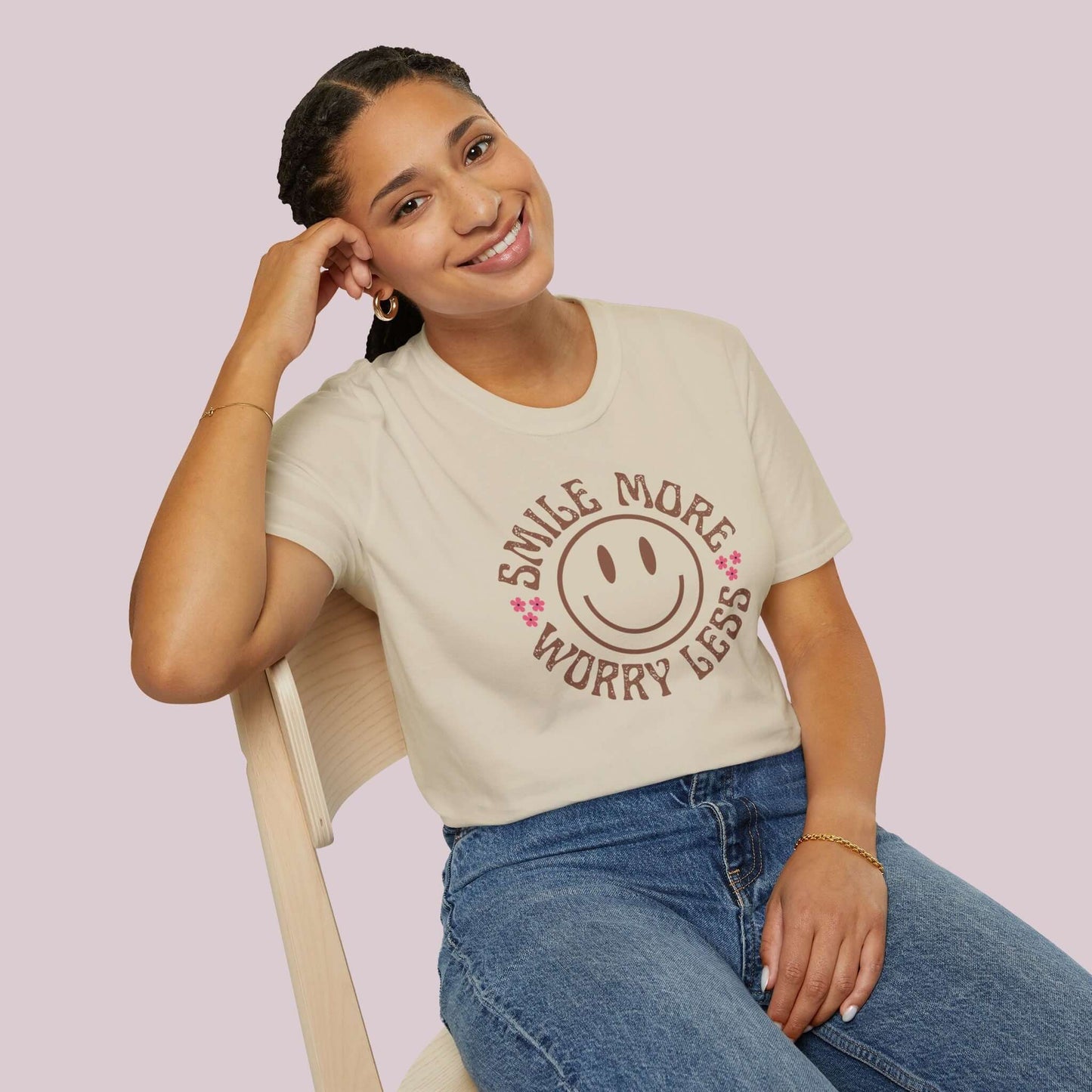 "Smile More Worry Less" Graphic T-Shirt