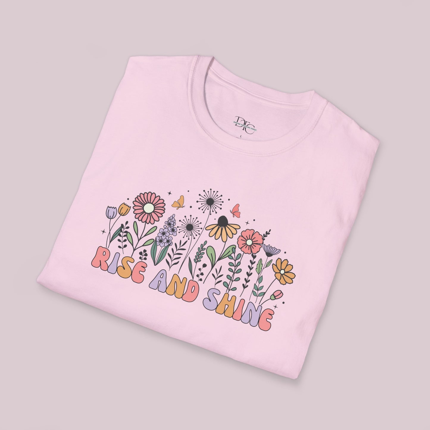 "Rise and Shine" Wildflowers Graphic T-Shirt