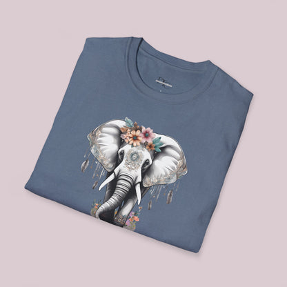 Boho White Elephant Graphic T-Shirt