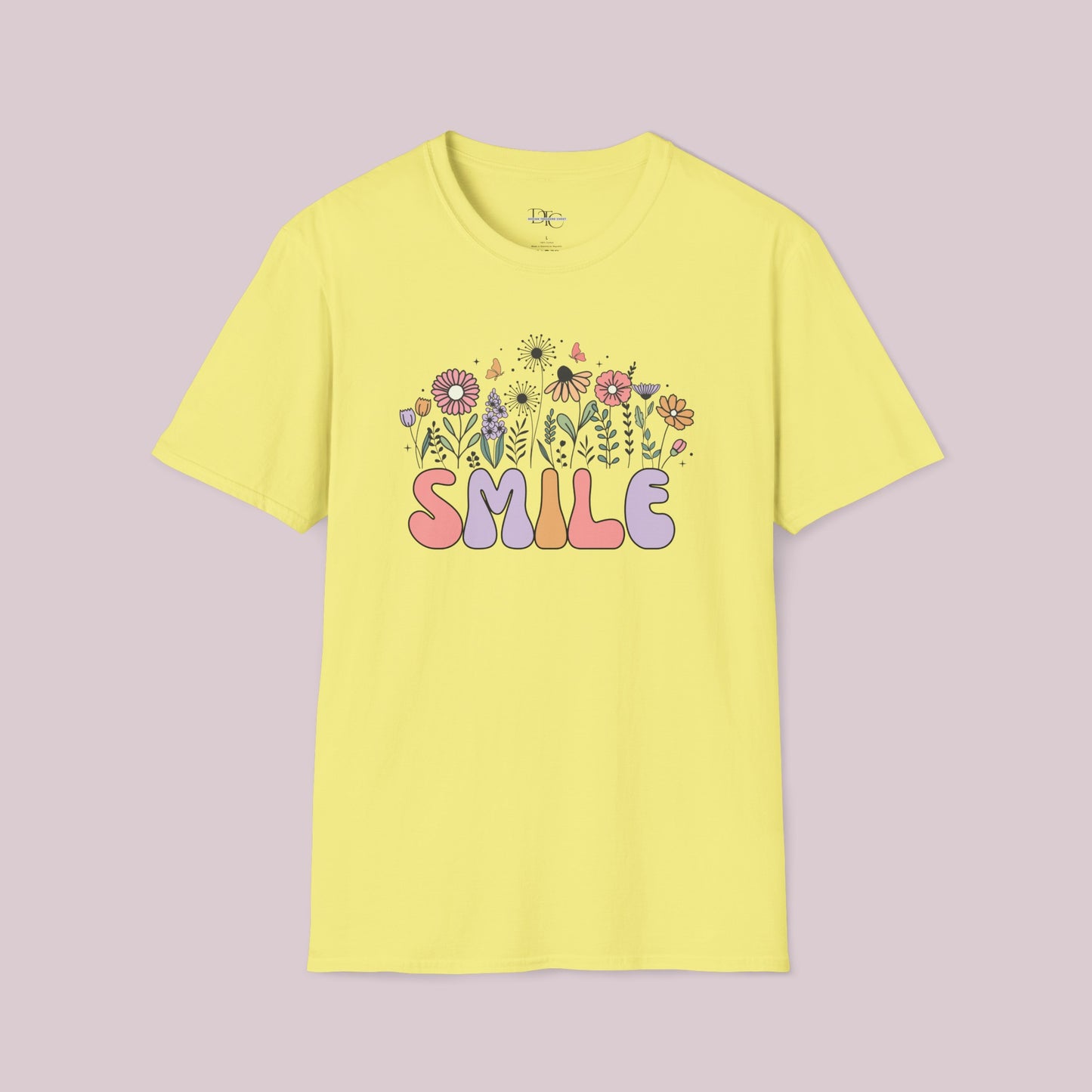 "Smile" Wildflowers Graphic T-Shirt