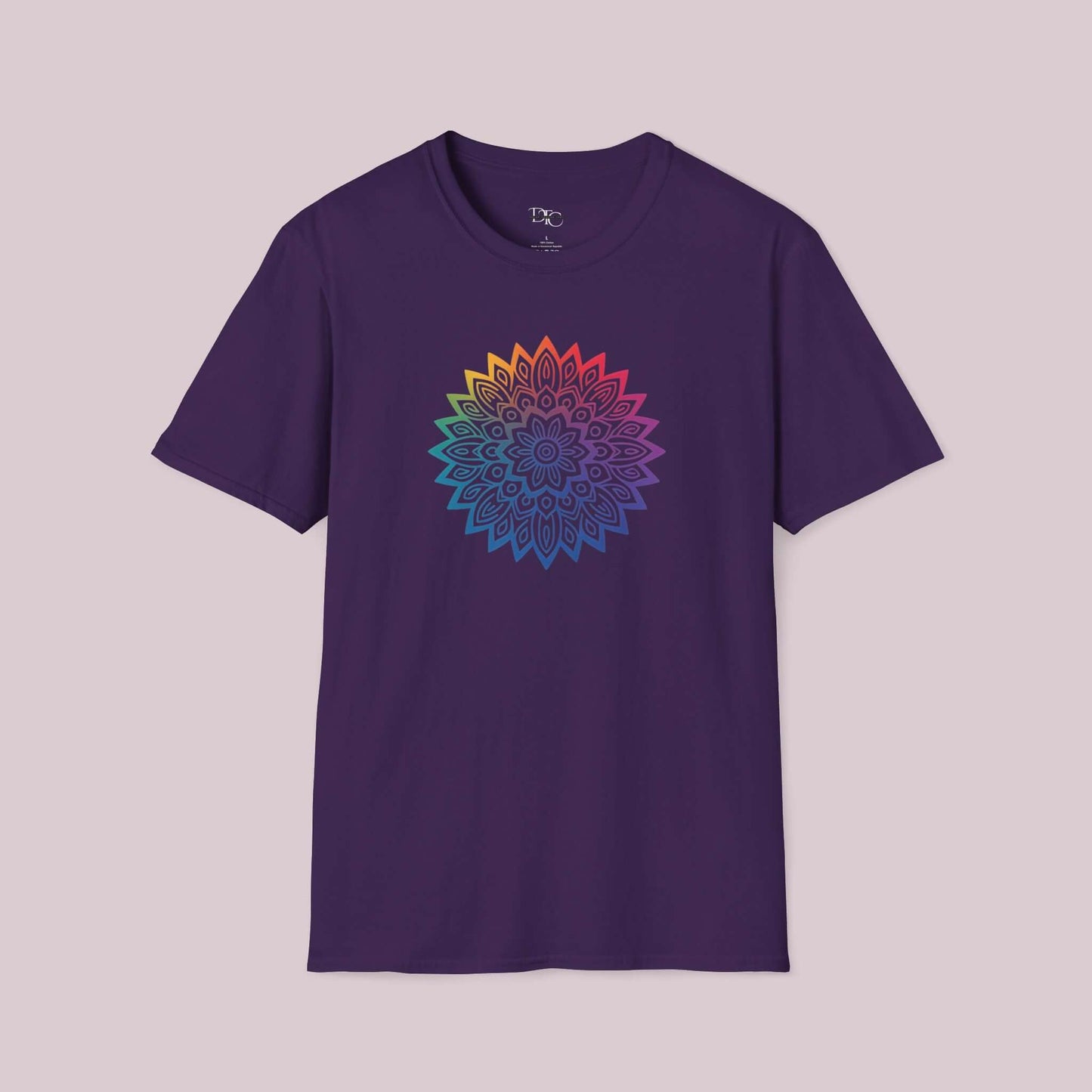 Colorful Gradient Mandala Graphic T-Shirt