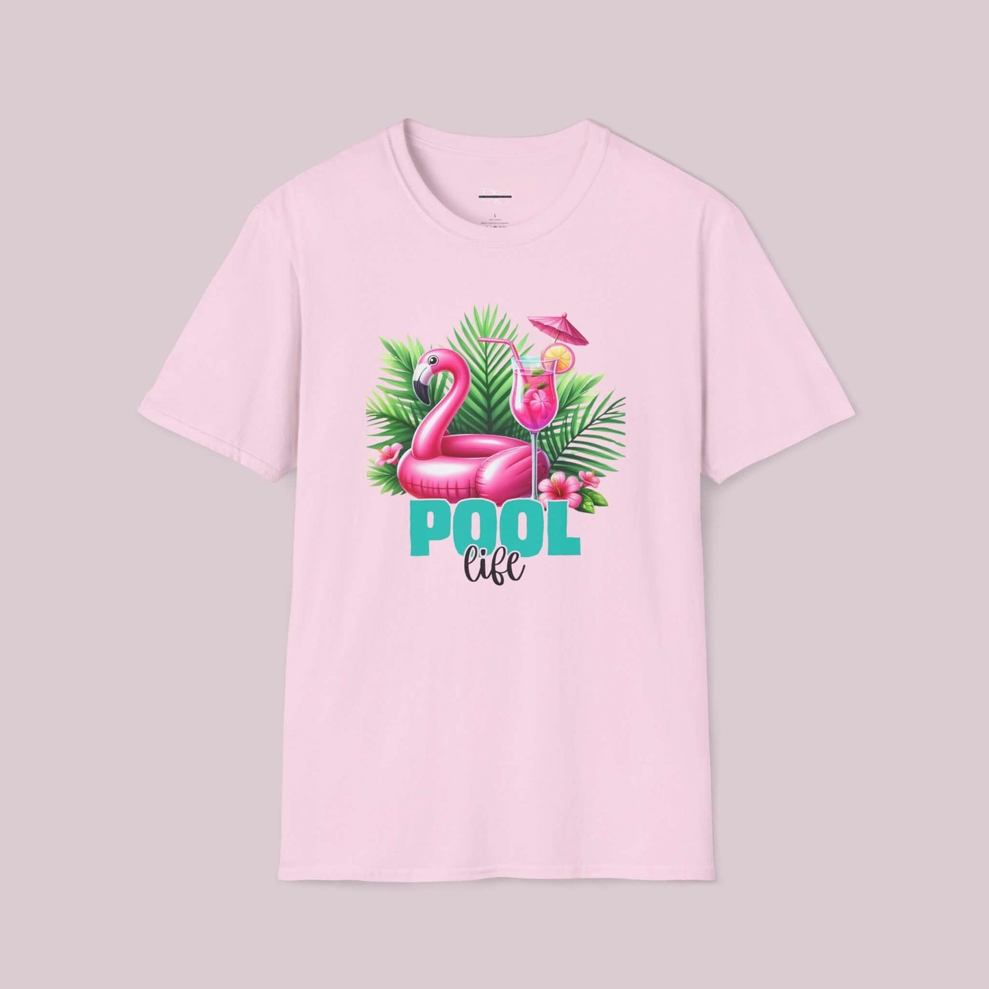 "Pool Life" Flamingo Graphic T-Shirt