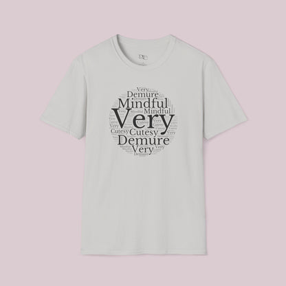 Very Demure Very Mindful Very Cutesy Words Cloud T-Shirt