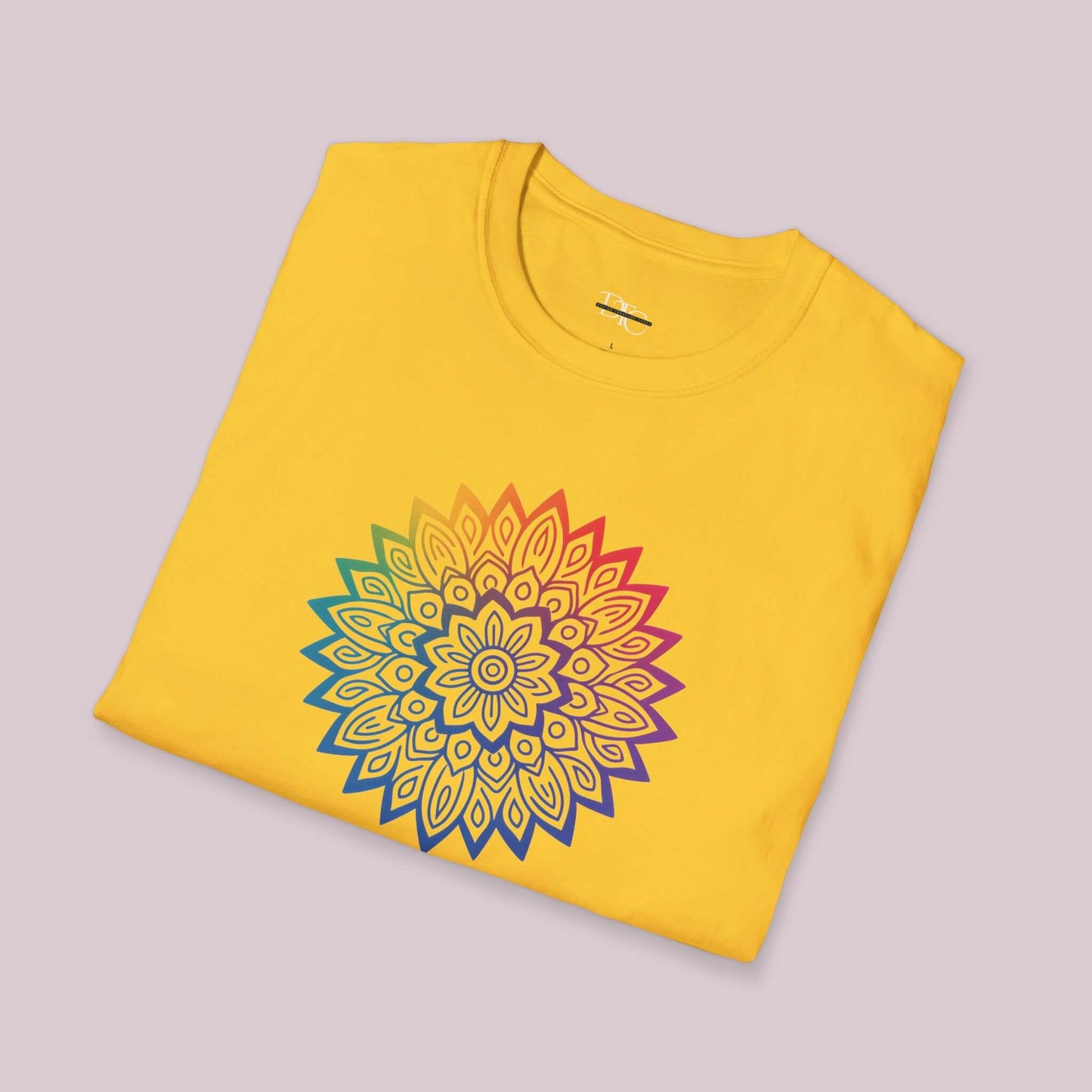 Colorful Gradient Mandala Graphic T-Shirt