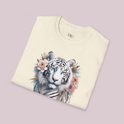 Boho White Tiger Graphic T-Shirt