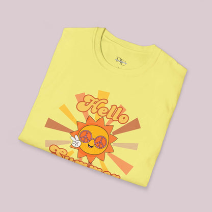 "Hello Summer" Retro Sun Graphic T-Shirt