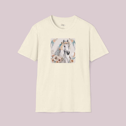 Boho White Horse Graphic T-Shirt