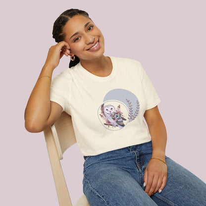 Boho Moonlight Owl Graphic T-Shirt