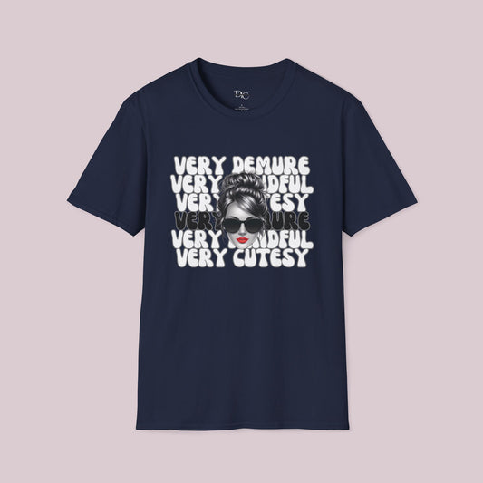 Very Demure Very Mindful Very Cutesy Face T-Shirt