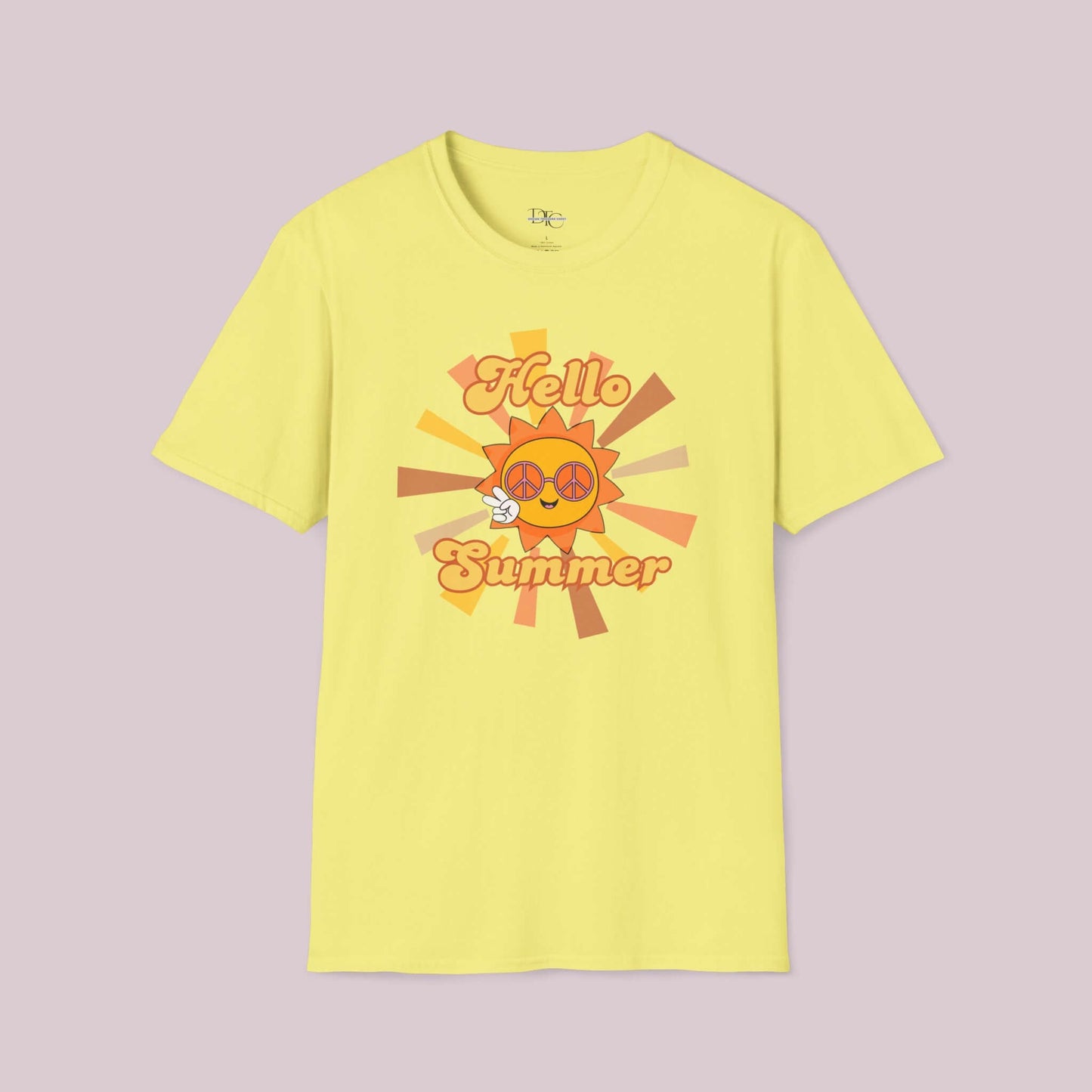 "Hello Summer" Retro Sun Graphic T-Shirt