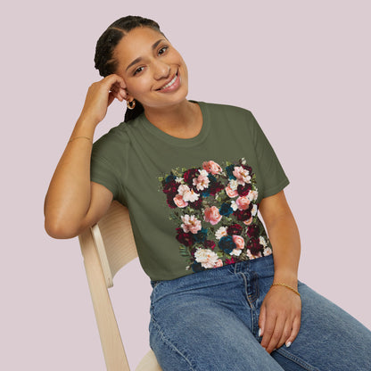 Boho Raspberry Flowers Graphic T-Shirt