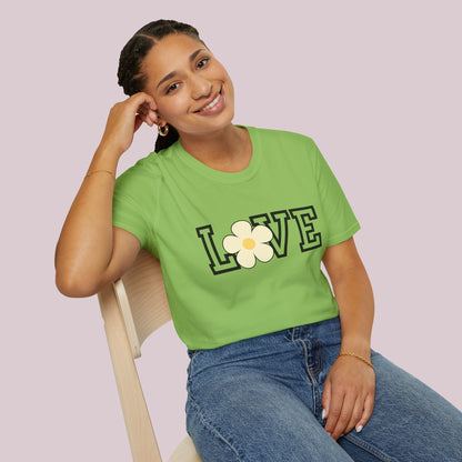 "Love" Flower Graphic T-shirt