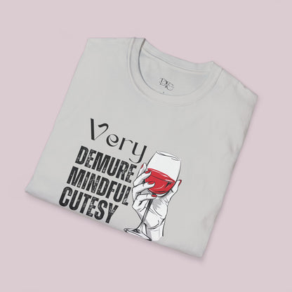 Very Demure Very Mindful Very Cutesy Wine Glass T-Shirt