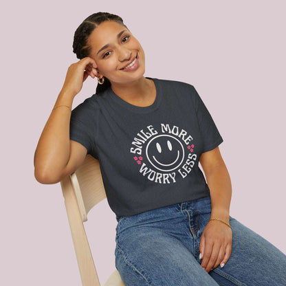 "Smile More Worry Less" Graphic T-Shirt