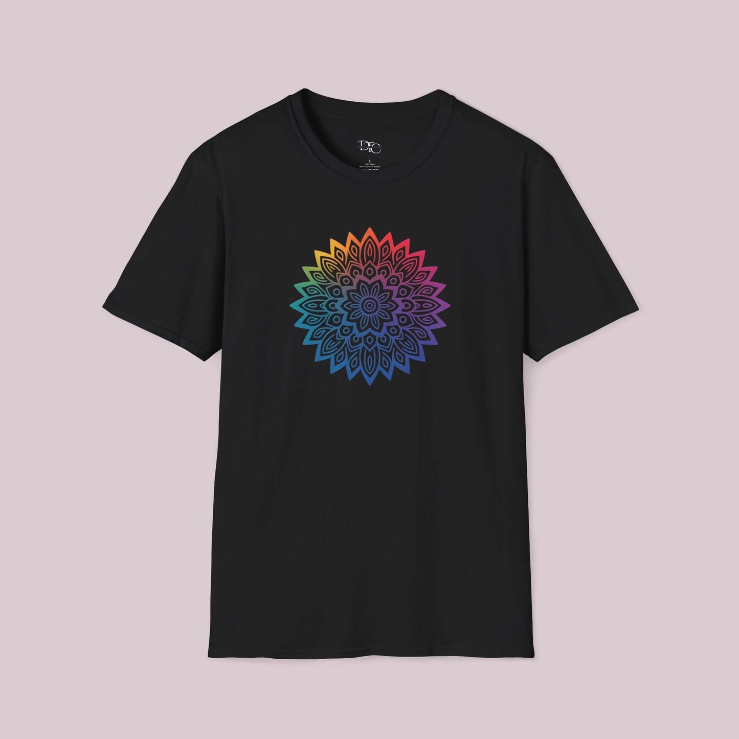 Colorful Gradient Mandala Graphic T-Shirt