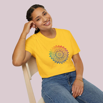 Colorful Gradient Mandala Graphic T-Shirt