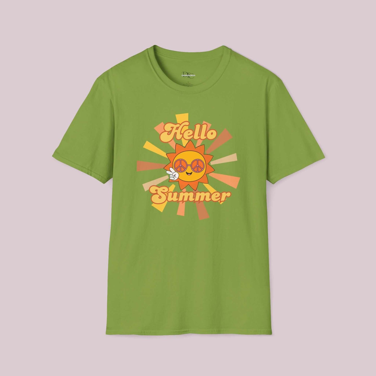 "Hello Summer" Retro Sun Graphic T-Shirt