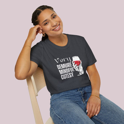 Very Demure Very Mindful Very Cutesy Wine Glass T-Shirt