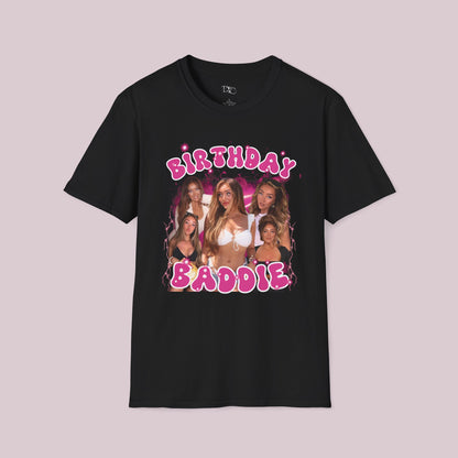 Custom Bootleg Birthday Baddie Photos T-Shirt