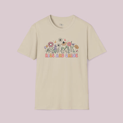 "Rise and Shine" Wildflowers Graphic T-Shirt