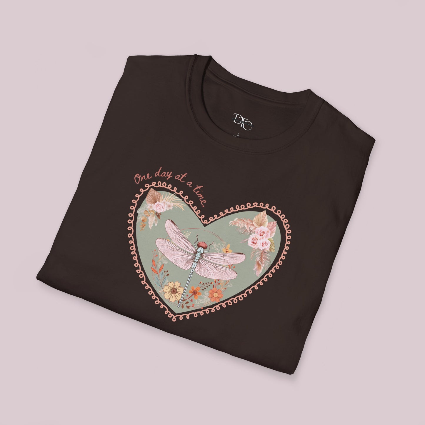 Boho Dragonfly "One day at a time" Graphic T-Shirt