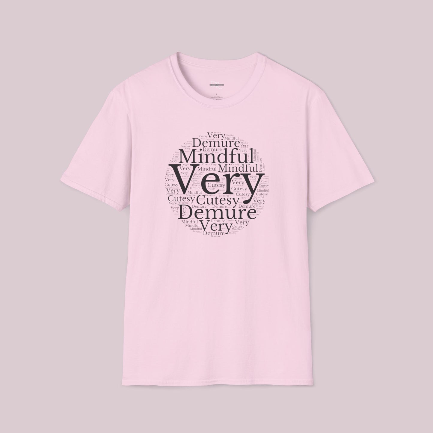 Very Demure Very Mindful Very Cutesy Words Cloud T-Shirt