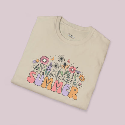 "Summer" Wildflowers Graphic T-Shirt