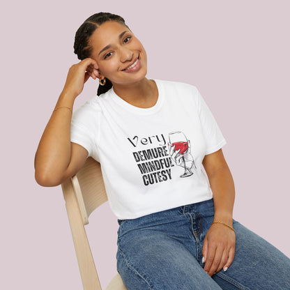 Very Demure Very Mindful Very Cutesy Wine Glass T-Shirt