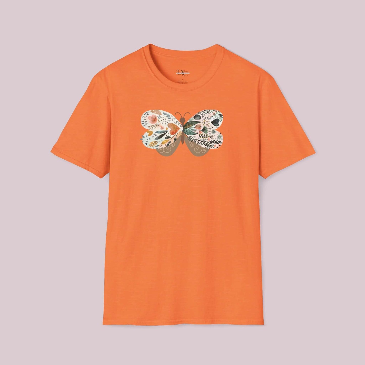 Boho Wildflower Butterfly Graphic T-Shirt