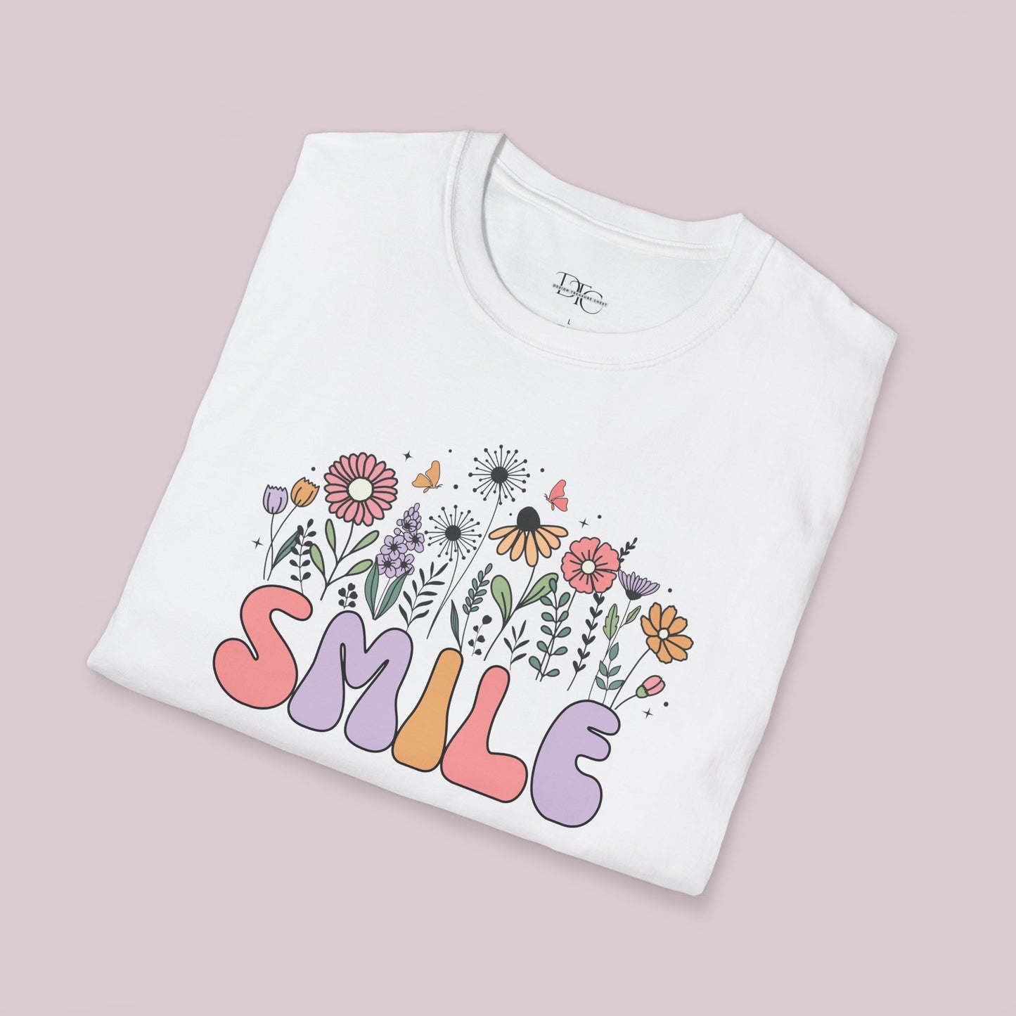 "Smile" Wildflowers Graphic T-Shirt