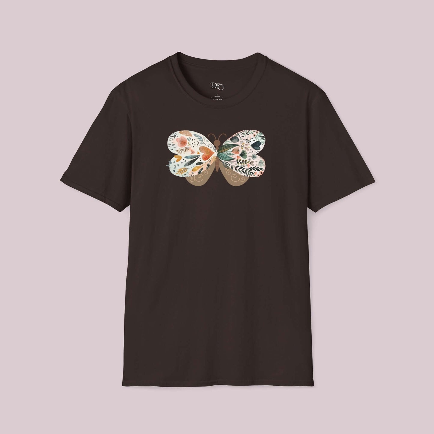 Boho Wildflower Butterfly Graphic T-Shirt