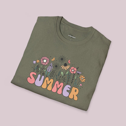 "Summer" Wildflowers Graphic T-Shirt