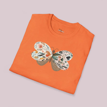 Boho Wildflower Butterfly Graphic T-Shirt