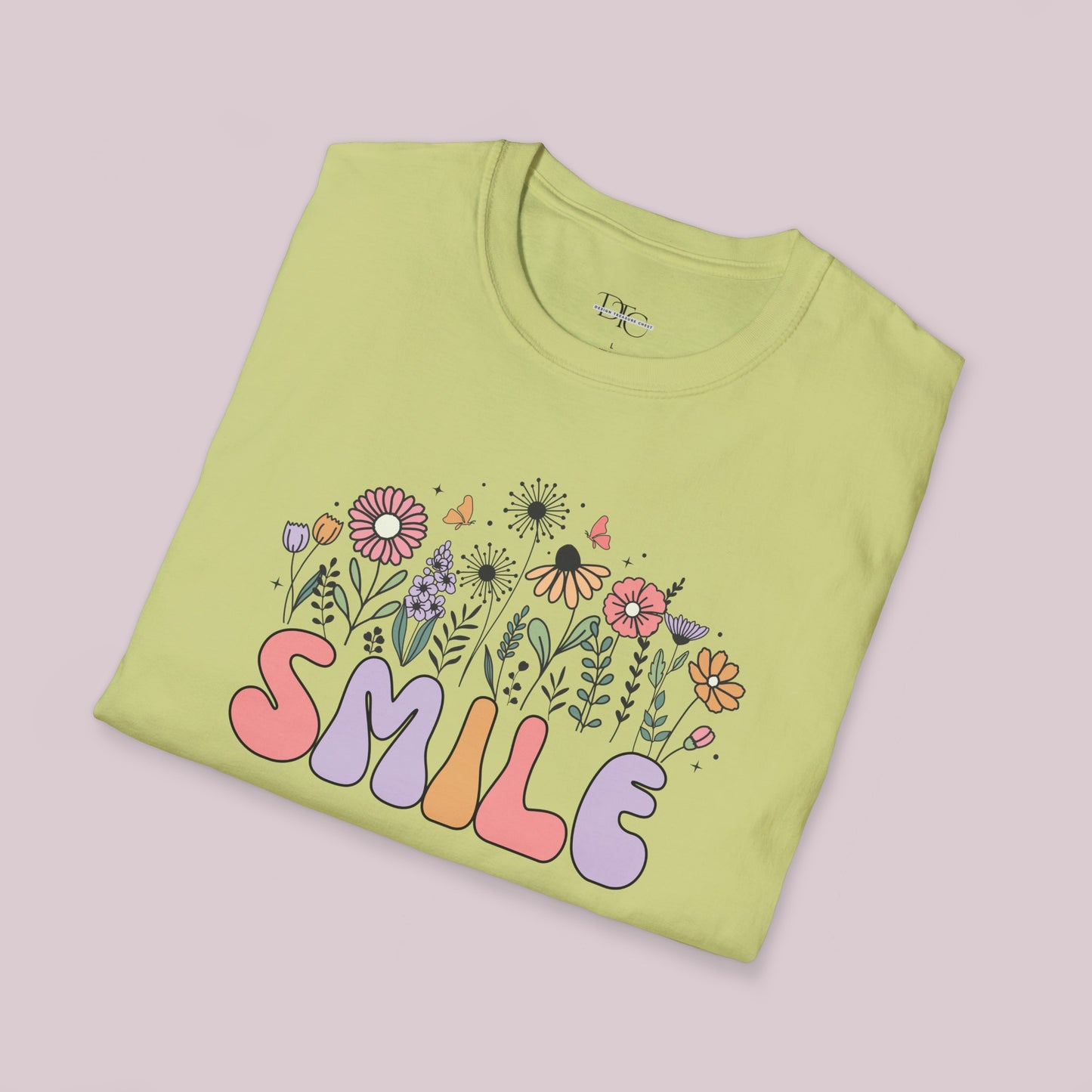 "Smile" Wildflowers Graphic T-Shirt