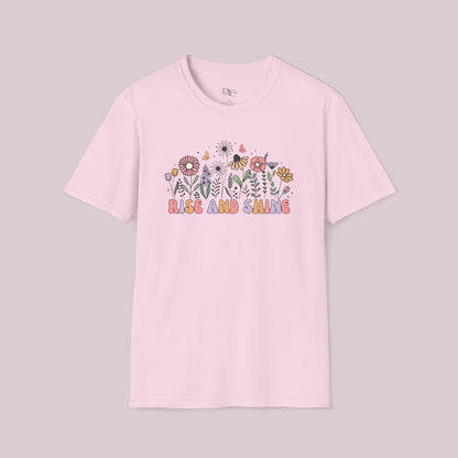 "Rise and Shine" Wildflowers Graphic T-Shirt